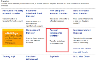 select foreign telegraphic transfer