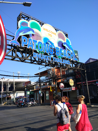 Patong beach sign at Bangla road