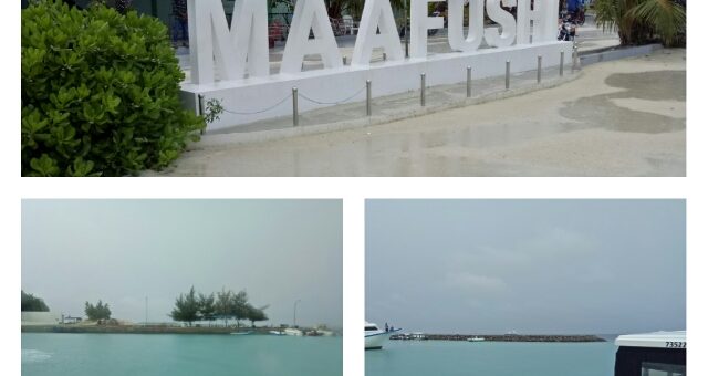 Maafushi island and the sea