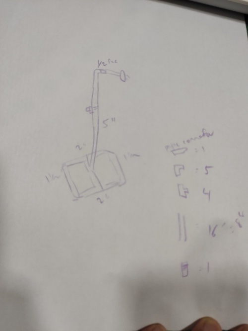 drawing draft of outdoor shower