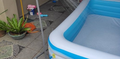 testing new portable outdoor shower