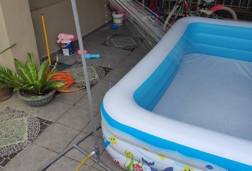 testing new portable outdoor shower